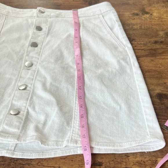 a new day White Button-Front White Denim Mini Skirt - Picture 4 of 5